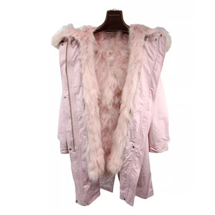 冬2025新款貉子毛内胆可拆卸派克服中长款海宁修身皮草外套女连帽