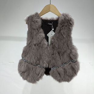 新款儿童马甲秋冬真兔毛皮草宝宝坎肩男女童装马夹毛毛背心外套特