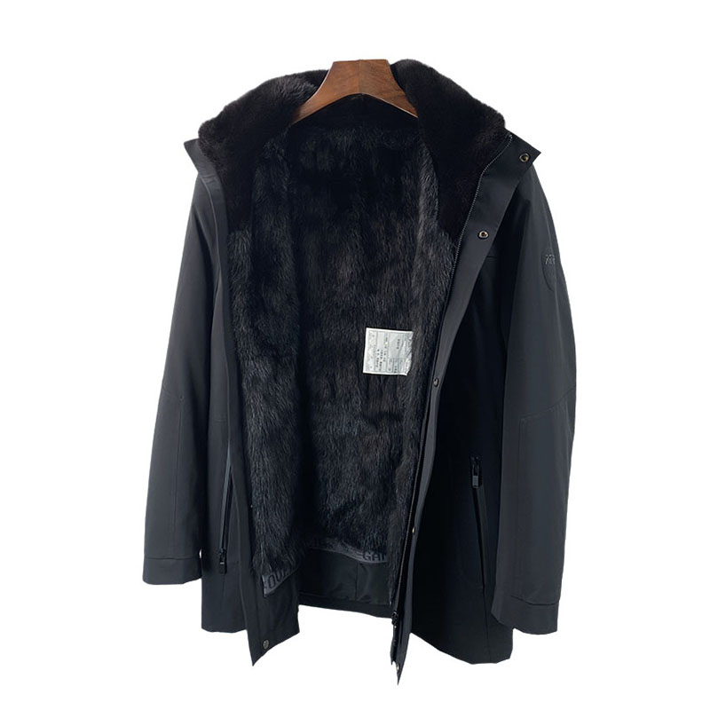 高端整貂水貂毛内胆派克服男短款