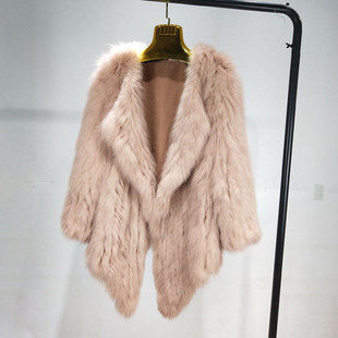 大衣特价 皮草外套女2025年新款 海宁宽松狐狸毛车条编织网红中长款