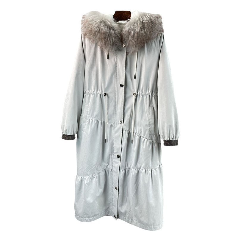 皮草外套整皮獭兔绒中长款貉子毛