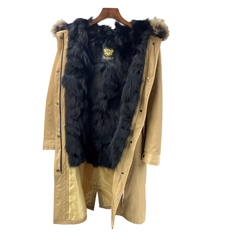 冬中长款内胆狐狸毛可拆卸貉子毛