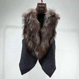 保暖小背心潮特 坎肩外套短款 春皮草马甲女秋冬百搭新款 狐狸毛无袖