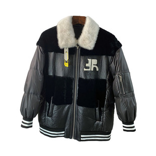 女冬海宁水貂毛皮草外套美利奴真皮毛羊毛皮毛一体鹅羽绒服特 P80