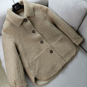 颗粒羊剪绒女皮毛一体外套短款 2025秋冬装 新款 羊羔毛皮草大衣清仓