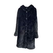 2025冬新款 连帽收腰中长款 环保仿貂皮兔毛皮草毛毛外套保暖加厚女