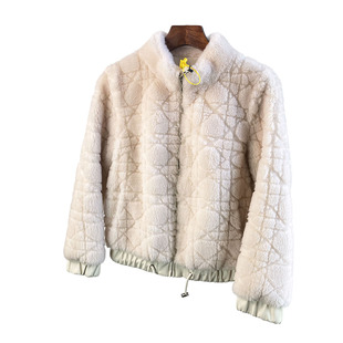 2025冬季新款羊剪绒皮毛一体皮草外套女立领韩版短款100绵羊羔毛