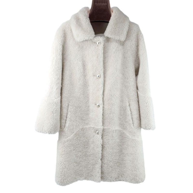 2025冬季新款修身羊剪绒毛绒外套中长款100绵羊毛皮草大衣女特价,女装/女士精品,皮草,淘宝优惠券,粉丝福利购,淘宝优惠卷