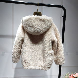 潮洋气儿童加厚羊羔毛上衣连帽特价 韩版 秋冬装 男女童外套2025新款