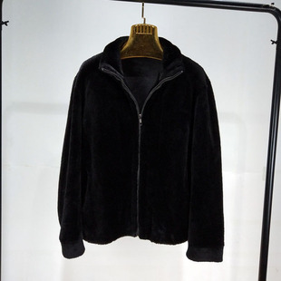 2024新款冬皮衣男加厚皮毛一体夹克立领外套真羊毛羊剪绒皮草棉服