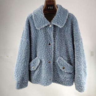羊剪绒外套女短款2025年秋冬新款韩版小个子宽松加厚皮毛一体上衣