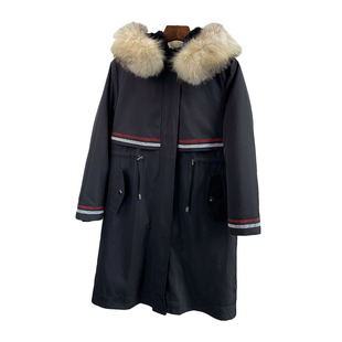 冬皮草派克大衣貉子毛派克服欧美风连帽獭兔绒内胆大毛领外套女k2