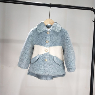 童装秋冬洋气保暖羊剪绒皮草大衣男童女童皮毛一体外套公主潮特价