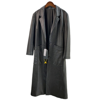 真皮皮衣女中长款绵羊单皮风衣