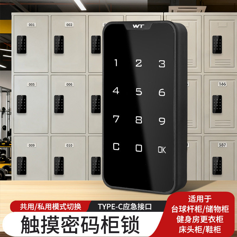 望通WT台球厅钢制木制柜锁更衣柜文件柜储物柜锁触摸式电子密码锁