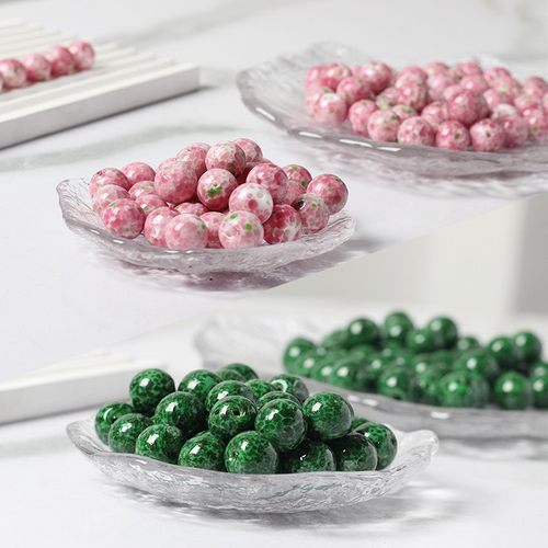 102468mm蛙皮琉璃珠粉绿色蛙皮珠子中式古典手串配件diy首饰材料