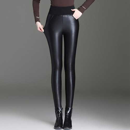 加绒加厚保暖不裂皮高腰深档不掉档弹力长裤