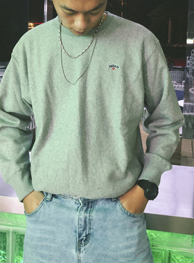 NOF studio   胸前刺绣小logo美潮宽松卫衣