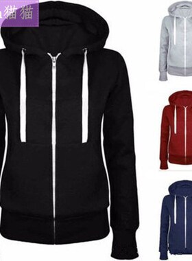 Hoodie coats Women Sweatshirt Winter lady Women Hoodies 黑色