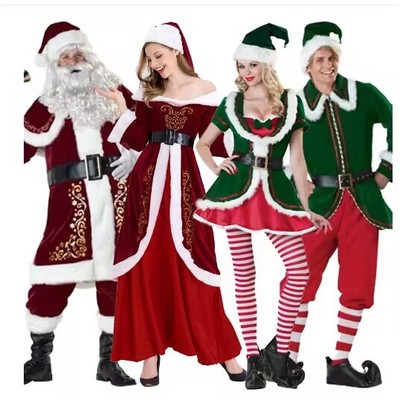 Christmas Santa Claus couple costume elf boys girls clothes