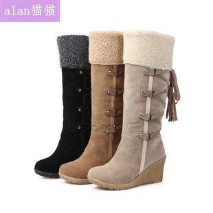 women 大码 snow 雪地靴 shoes坡跟保暖鞋 warm boots size plus