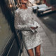 sequin long sleeved Leisure dress womens欧美休闲亮片连衣裙女
