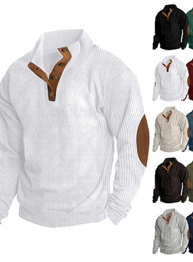 men's corduroy pullover casual long sleeved hoodie女连帽衫