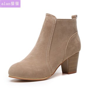 shoes 马丁靴高跟女短靴women winter boots martin ankle