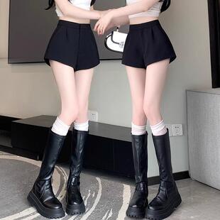 黑色短裤女2026新款爆款夏季高腰小个子辣妹外穿a字阔腿休闲热裤