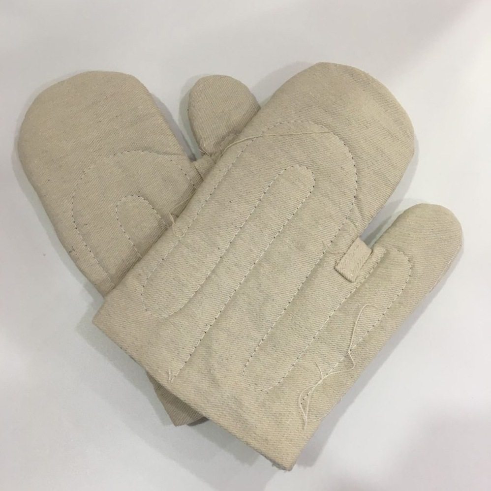烘焙夹棉手套隔热防烫烤箱隔热手套 烘焙帆布短高温手套烤炉手套