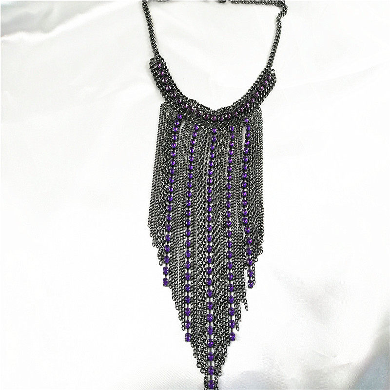 E25 Exaggeration Catwalk originality Diamond tassels Fashionable Necklace sweater chain Drum Jewelry Street beat Europe and America Pendantin the Accessories/Fashion Jewelry, Necklace  category - from Buy2taobao.com to provide professional Taobao agent buy service