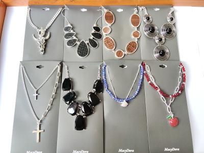 气质个性女项链项饰品欧美时尚百搭配饰镶钻玻璃串珠皮革滴油潮88