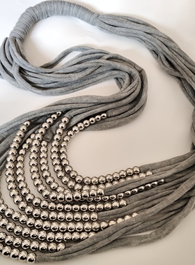 个性夸张多层毛衣链项链时尚百搭学生女长款潮人项饰品串珠布条12