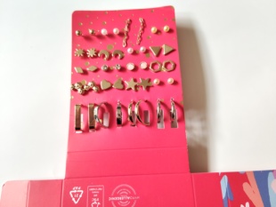 气质简约镶钻日常耳钉耳圈20对组合套装欧美时尚百搭学生女个性09