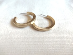 气质拉丝金色耳钉开口耳圈欧美时尚百搭学生女式金属耳环简约潮A3