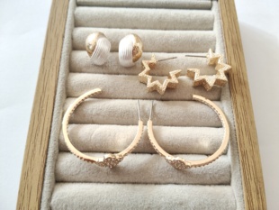 气质简约金属耳钉开口耳圈欧美时尚百搭学生女个性镶钻几何潮人01