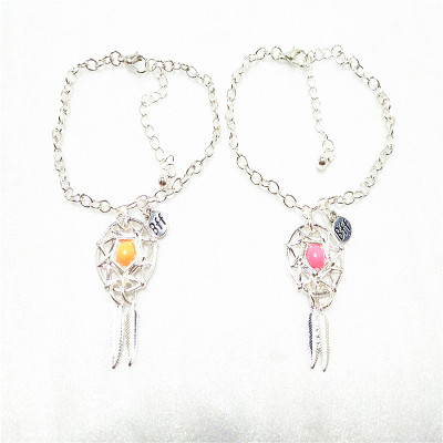 简约银色捕梦网学生手