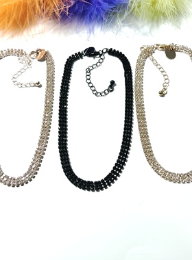 短款气质简约满钻项链卡脖颈链欧美时尚百搭学生女个性项饰品潮14