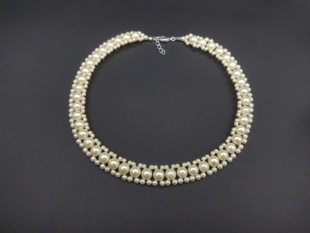 潮B70 百搭项饰短款 气质仿珍珠项链女手工编织串珠锁骨链颈链 时尚