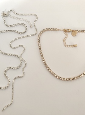 气质简约镶钻项链锁骨链时尚百搭学生女个性日常卡脖颈链短款潮10