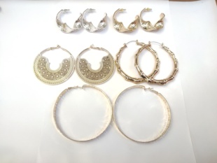 气质夸张大耳圈欧美时尚百搭潮人女个性质感金属耳环耳饰品潮人D2