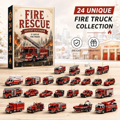Fire Rescue 消防车降临日历 24款 圣诞倒计时盲盒挂件 圣诞礼盒