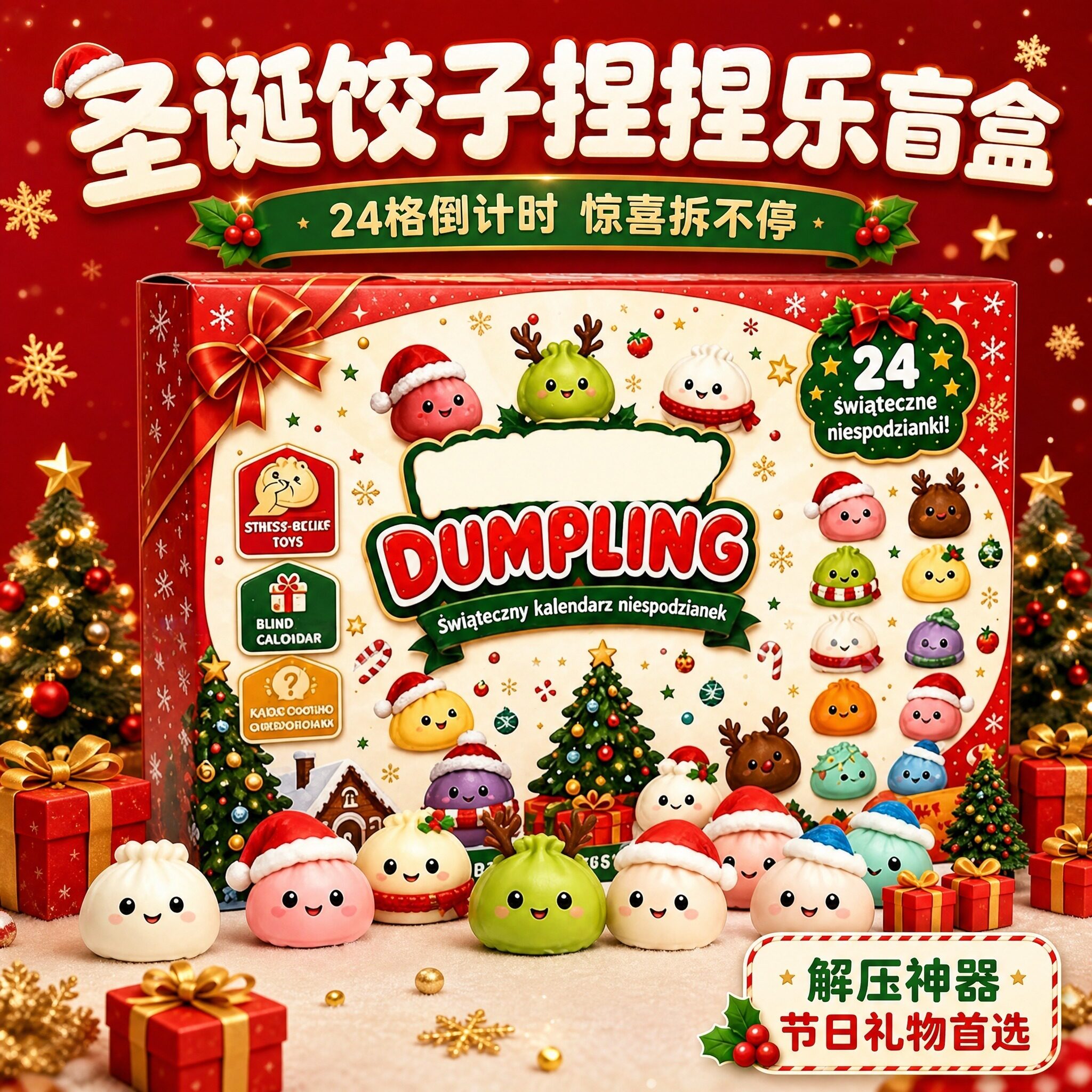 新品24天圣诞节倒计时日历盲盒