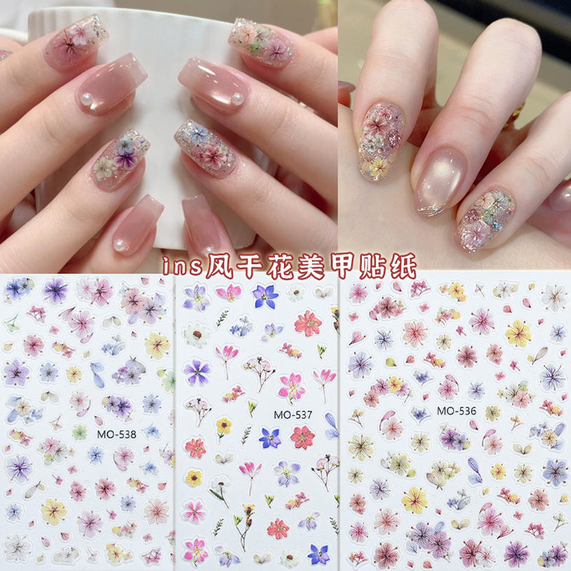 仿真干花美甲贴纸浮雕立体ins风2025新彩色小花瓣穿戴指甲贴花朵,彩妆/香水/美妆工具,美甲工具,淘宝优惠券,粉丝福利购,淘宝优惠卷