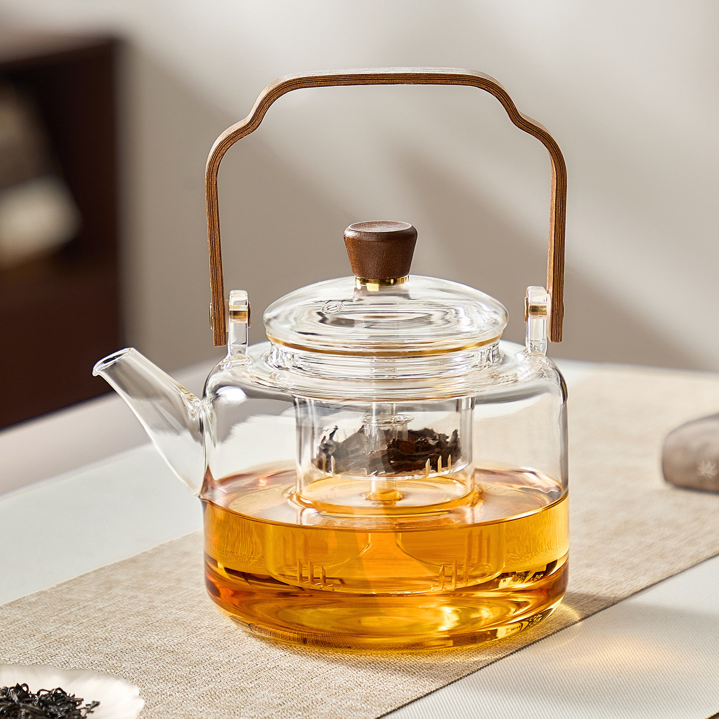 玻璃加厚耐高温煮茶提梁壶