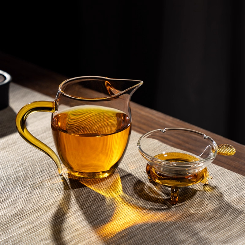 高档玻璃公道杯三件套茶海茶漏套装2025新款滤网一体泡茶分茶器