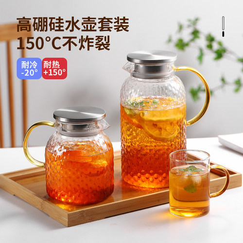 凉水壶家用加厚玻璃水壶耐高温大容量凉白开水杯玻璃花茶壶冷水壶 - 封面