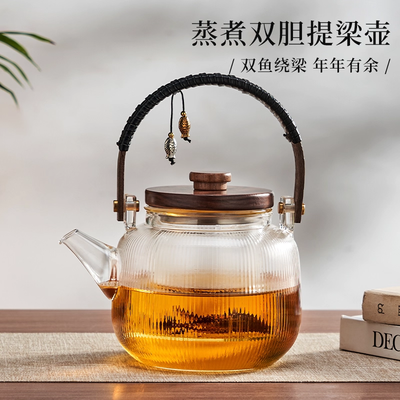 玻璃煮茶壶2026新款烧水家用单壶日式电陶炉专用提梁壶煮茶器