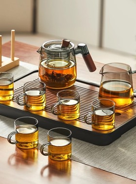茶具套装2025新款家用加厚耐热玻璃茶壶办公室喝茶功夫茶具一整套