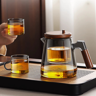 家用茶水分离器高端办公室玻璃内胆茶壶单壶 飘逸杯泡茶壶2025新款